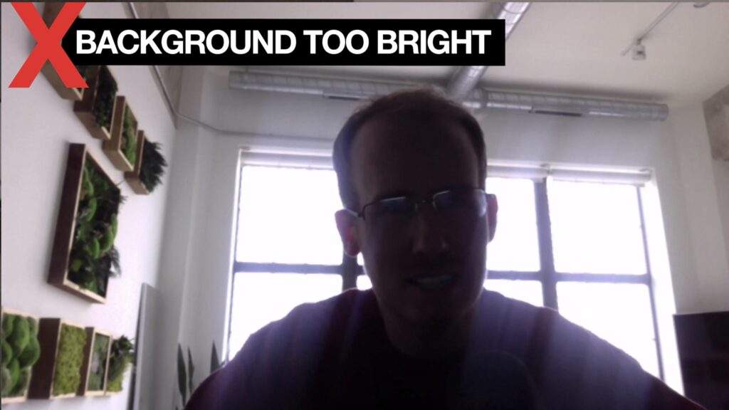Example Of video call where background is too bright